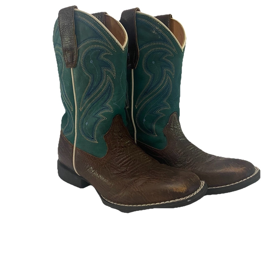 Rank 45 Leather Kids Boots Cowboy Cowgirl Western Ranchwear - Picture 2 of 9